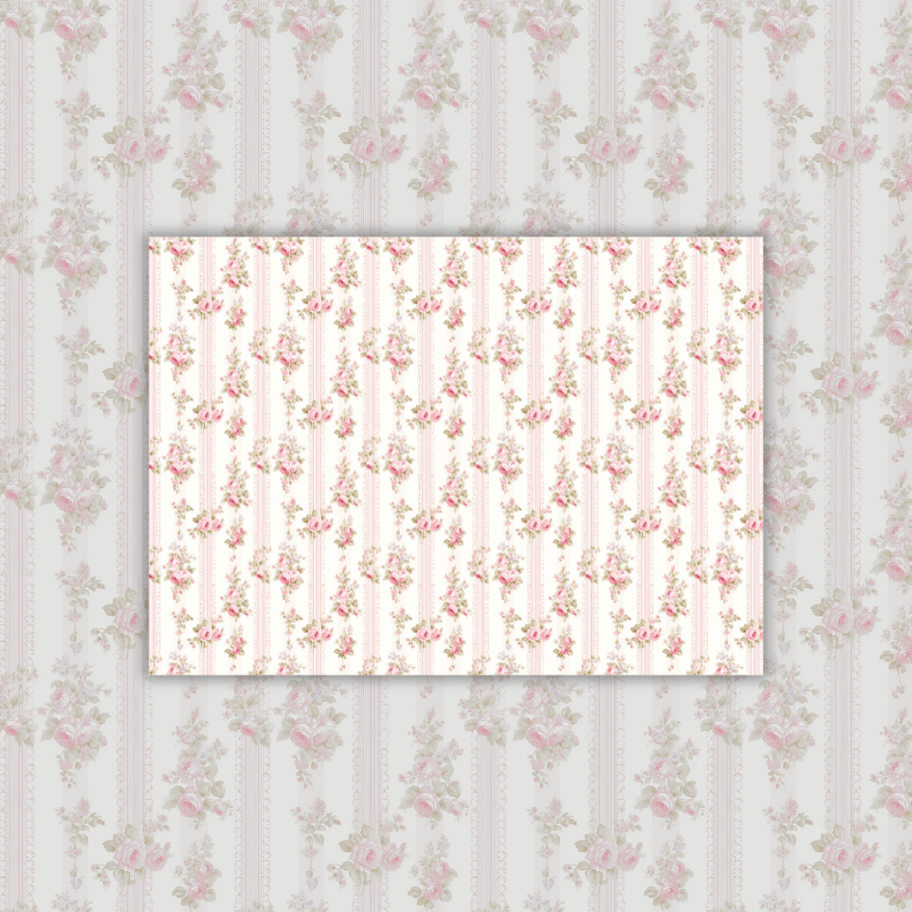 Pink Flower Line Tracing Paper