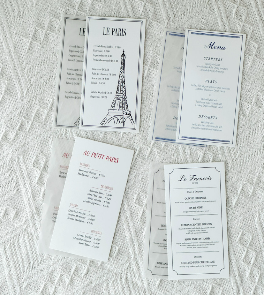[Hello, Summer] Paris Cafe Menu Memo