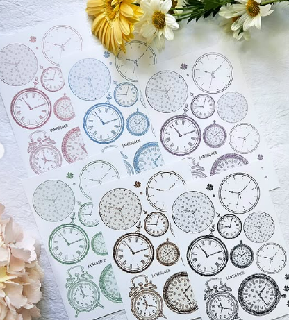 [Jane&Jace] Stamp Style Clock Paper