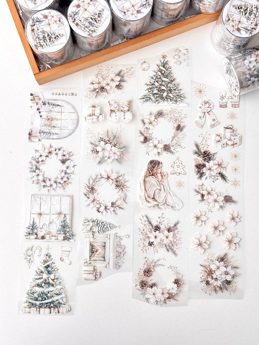 [GGAGGONG] White Whisper Christmas PET Tape
