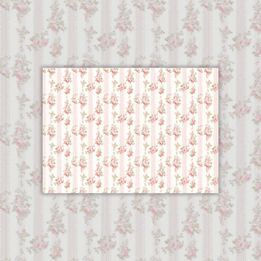 Pink Flower Line Tracing Paper