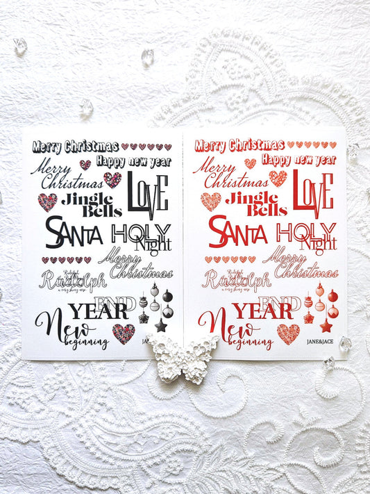 [Jane&Jace] Merry Merry Lettering Matt PET Sticker