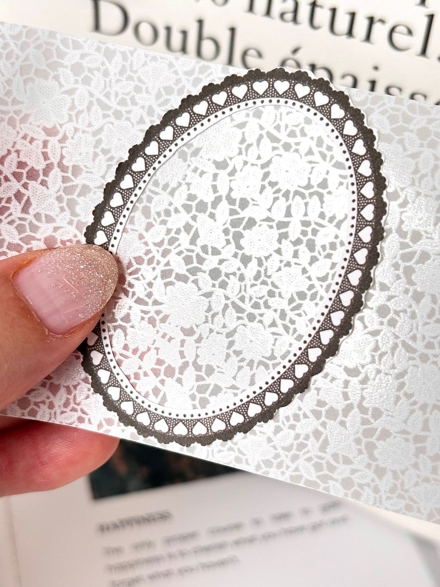 [GGAGGONG] Lace in White Tracing Paper PET Tape
