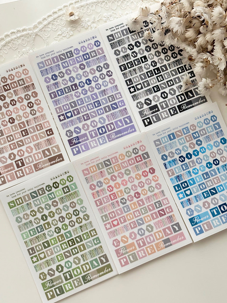 [GGAGGONG] Color Cube Lettering PET