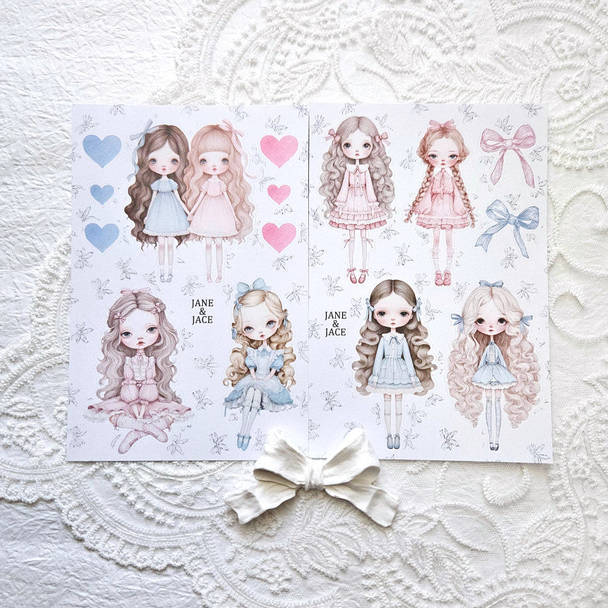 [Jane&Jace] Pretty Ribbon Girl Sticker