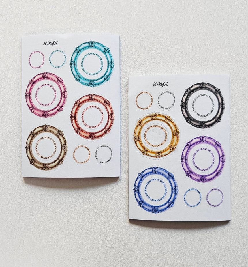 [BUMYUL] Antique Oval Frame PET Sticker