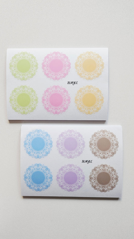[BUMYUL] Soft Pastel Doily PET Sticker