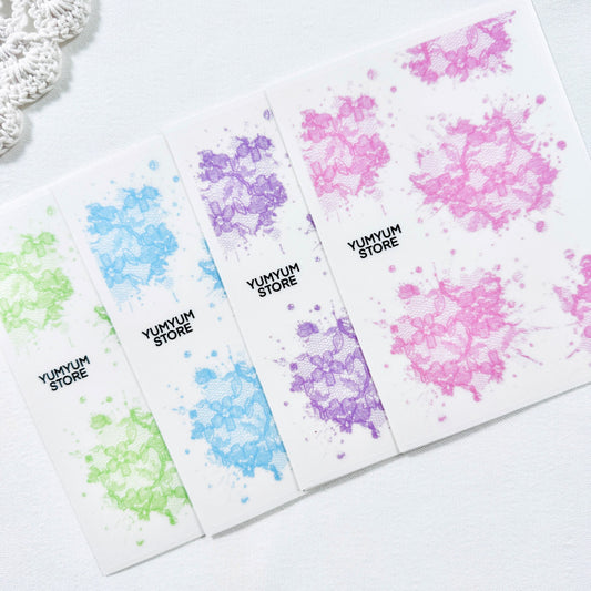 [Kind YumYum Store] Pastel Lace Ink Matt PET Sticker