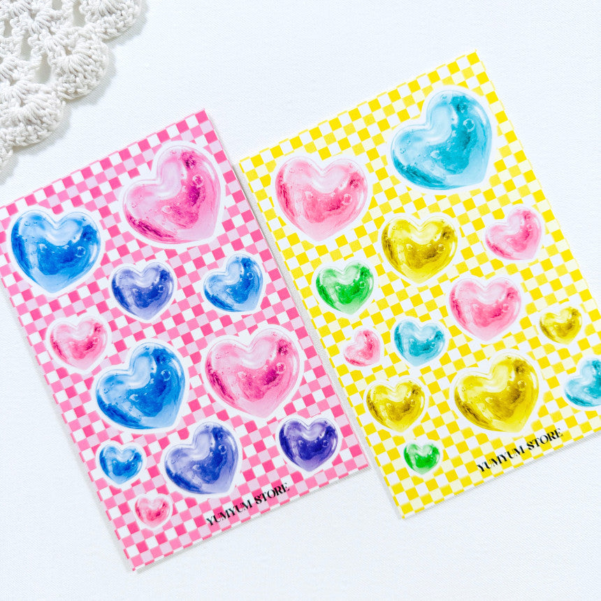 [Kind YumYum Store] Glass Heart Paper Tag