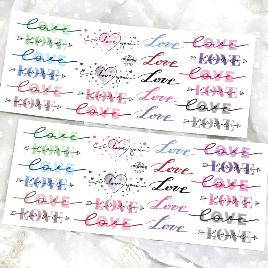 [Syuuume] Love Typo PET Sticker