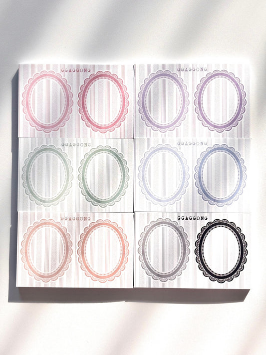 [GGAGGONG] Oval Lace Frame Memo