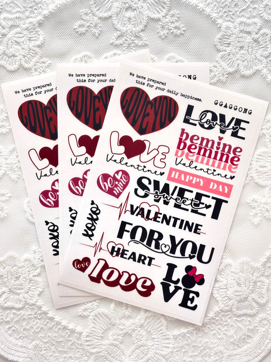 [GGAGGONG] Valentine Lettering PET Sticker