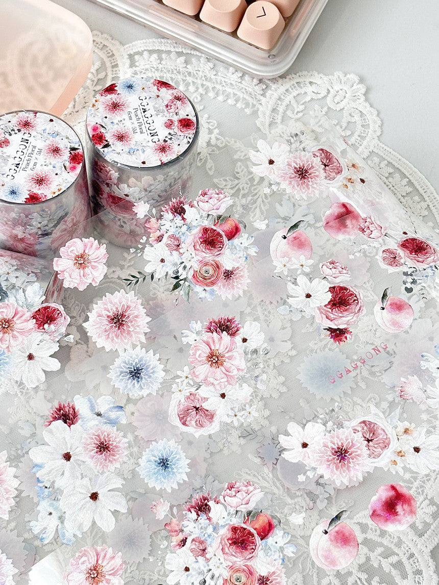 [GGAGGONG] Peach Floral PET Tape