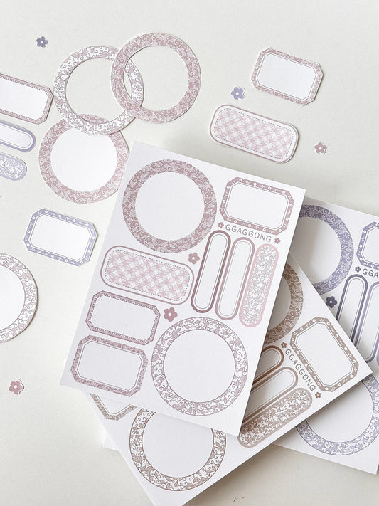 [GGAGGONG] Round Label Collage Memo