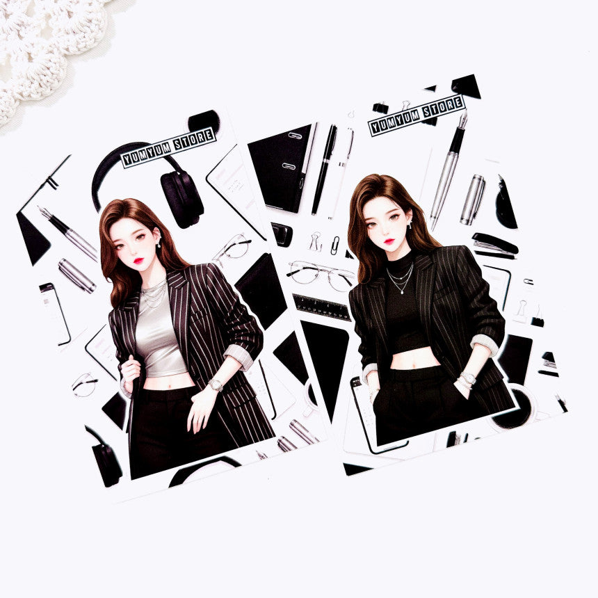 [Kind YumYum Store] Monotone office girl paper