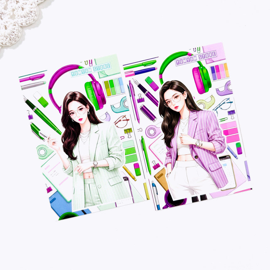 [Kind YumYum Store] Colorful office girl paper