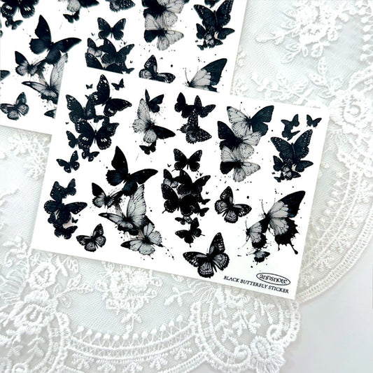 [Ann's NOTE] Black Small Butterfly Matt PET