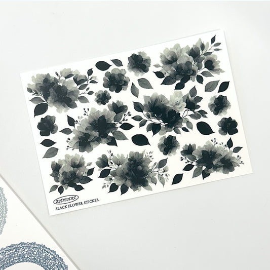 [Ann's NOTE] Black Small Flower Matt PET