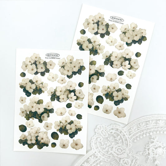 [Ann's NOTE] Small Flower Sticker Ivory