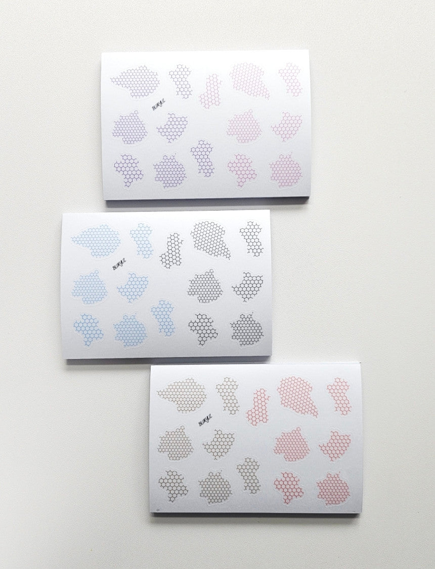 [BUMYUL] Pastel Honeycomb Point PVC Sticker