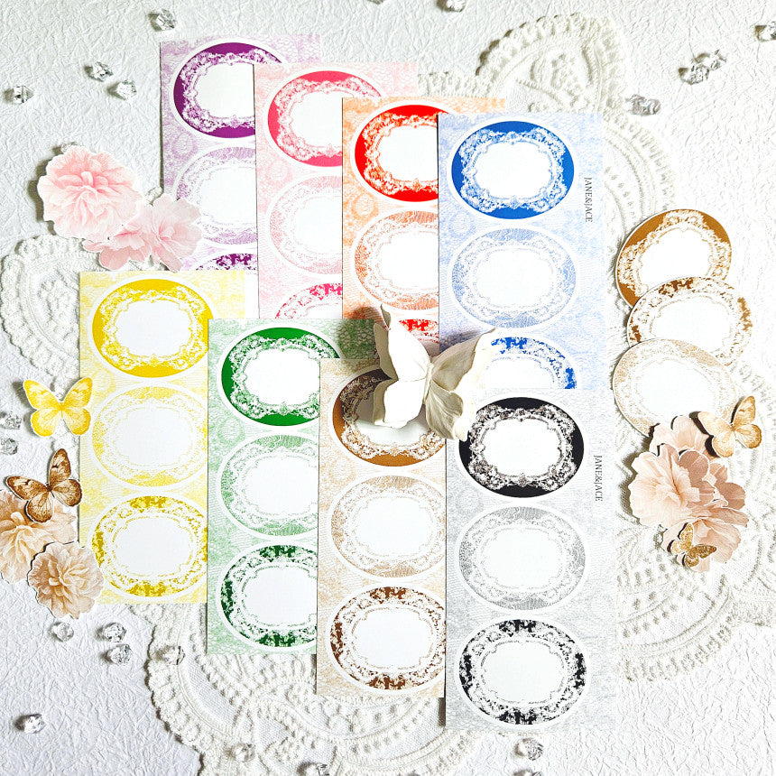 [Jane&Jace] Lace Oval Antique Frame Paper