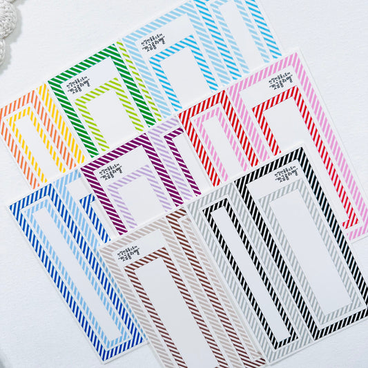 [Kind YumYum Store] Diagonal Stripe Long Label Paper Tag