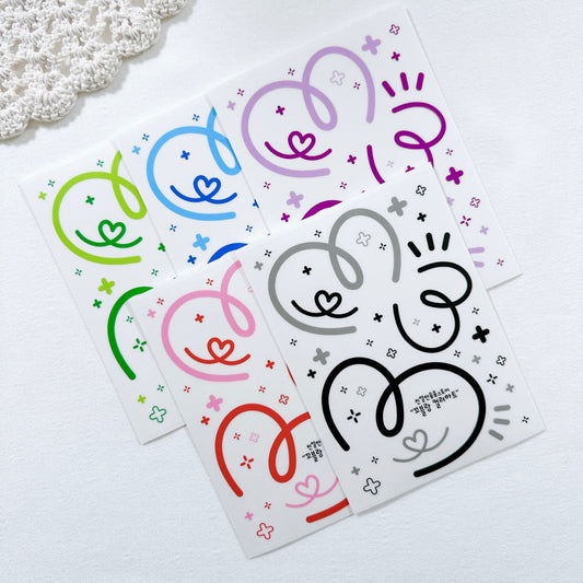 [Kind YumYum Store] Curled colored heart sticker