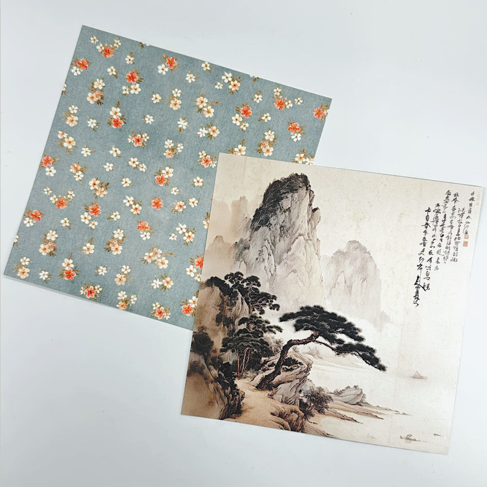 [Ann's NOTE] 4 Oriental Style  Double-sided Design Papers