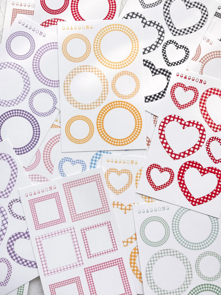 [GGAGGONG] Check Pattern Label Paper