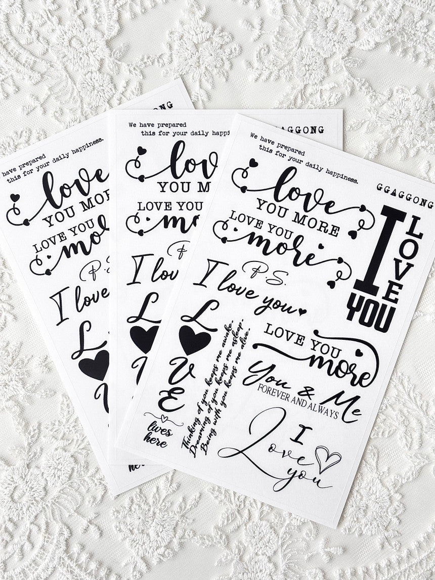 [GGAGGONG] Love Lines Lettering Matt PET
