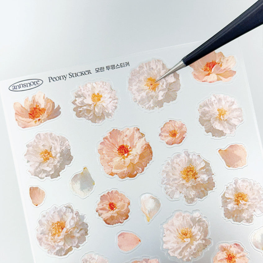 [Ann's NOTE]  2 Sheets transparent seal PEONY