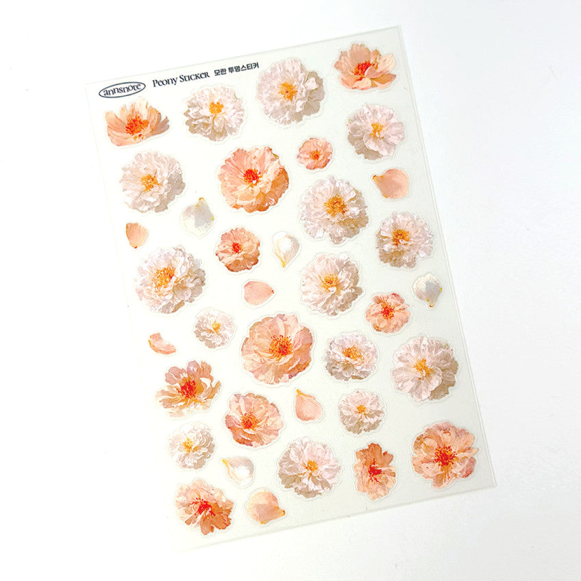 [Ann's NOTE]  2 Sheets transparent seal PEONY