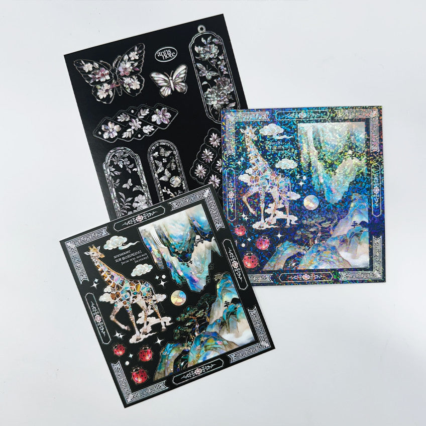 [Ann's NOTE] 2 Sheets Seal Stickers Mother-Of-Peal 1, Matte Finishi 1 SAN-SU