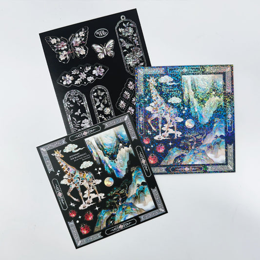 [Ann's NOTE] 2 Sheets Seal Stickers Mother-Of-Peal 1, Matte Finishi 1 SAN-SU