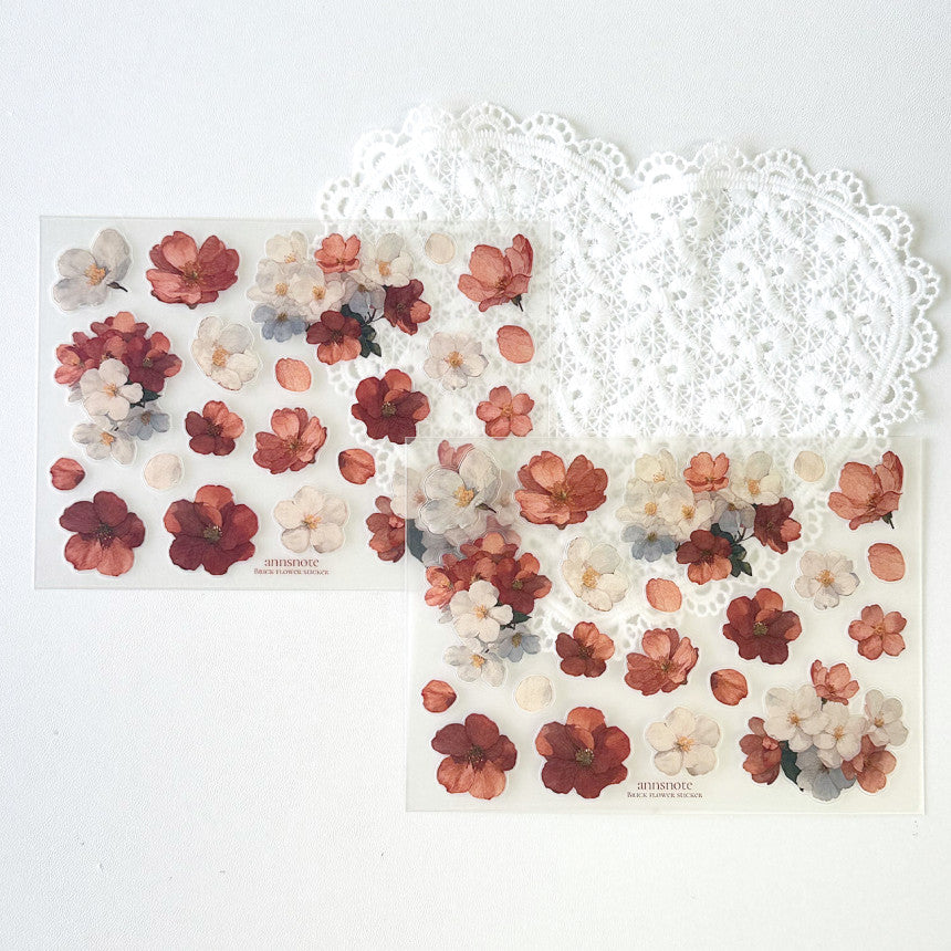 [Ann's NOTE] Brick Flower Matt PET Sticker