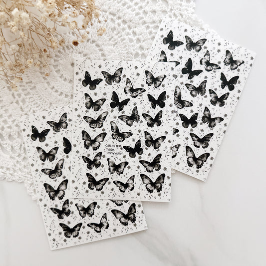 [MINYYUNY]  Black Watercolor Butterfly PET