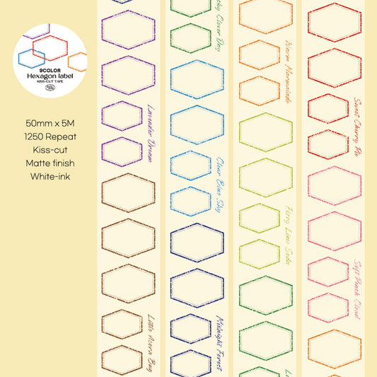 [Ann's NOTE] Hexasgon Label Color PET Masking Tape 5M