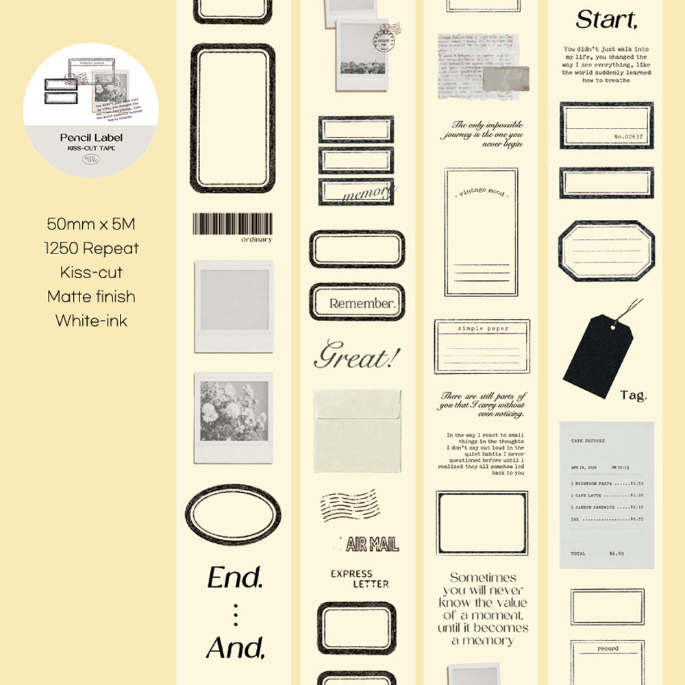 [Ann's NOTE]  Pencil Label PET Masking Tape 5M