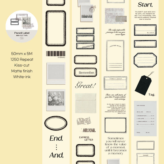 [Ann's NOTE]  Pencil Label PET Masking Tape 5M