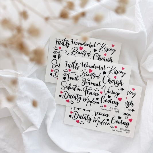 [MINYYUNY]  Hand Lettering PET Black