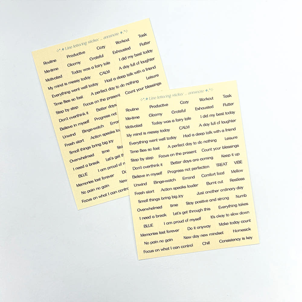 [Ann's NOTE] Line Lettering Sticker