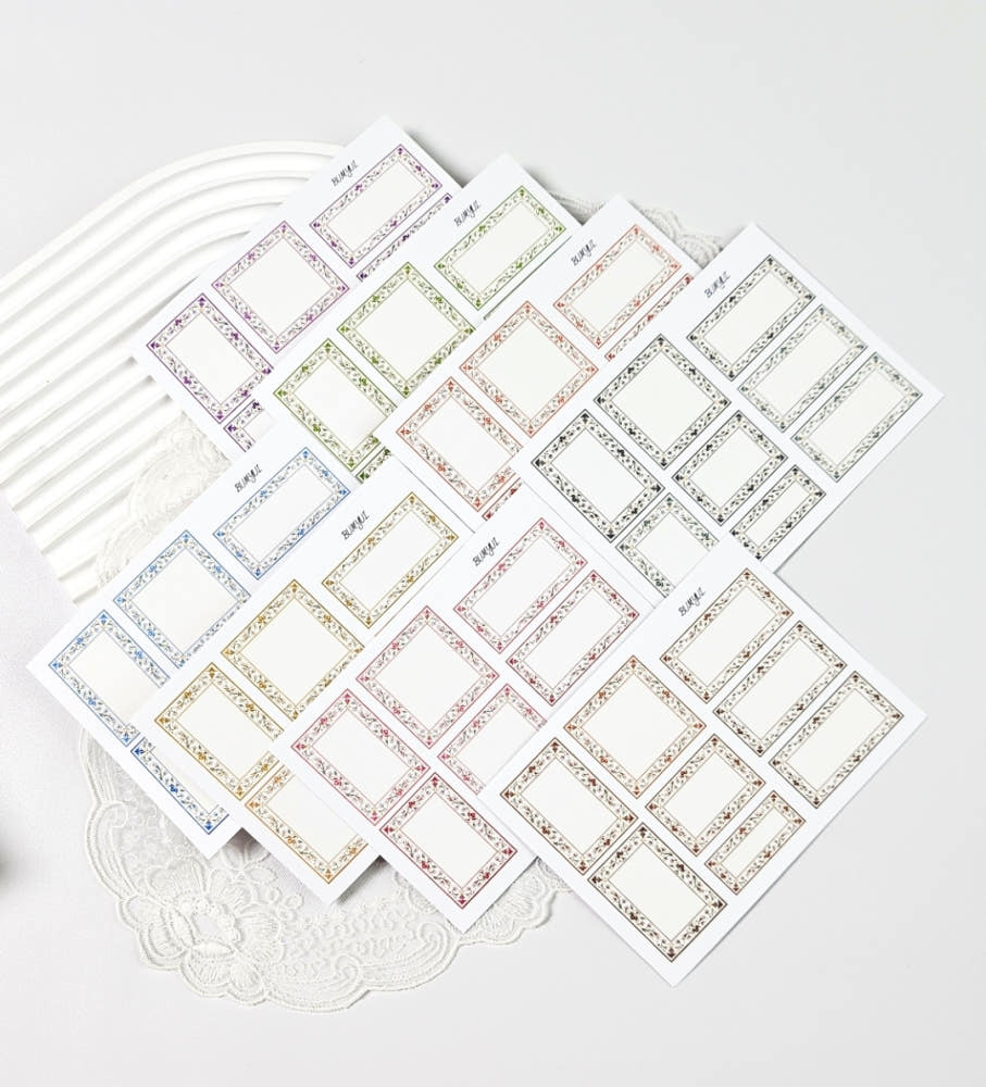 [BUMYUL] 21. Tiny Floral Frame Labels sticker