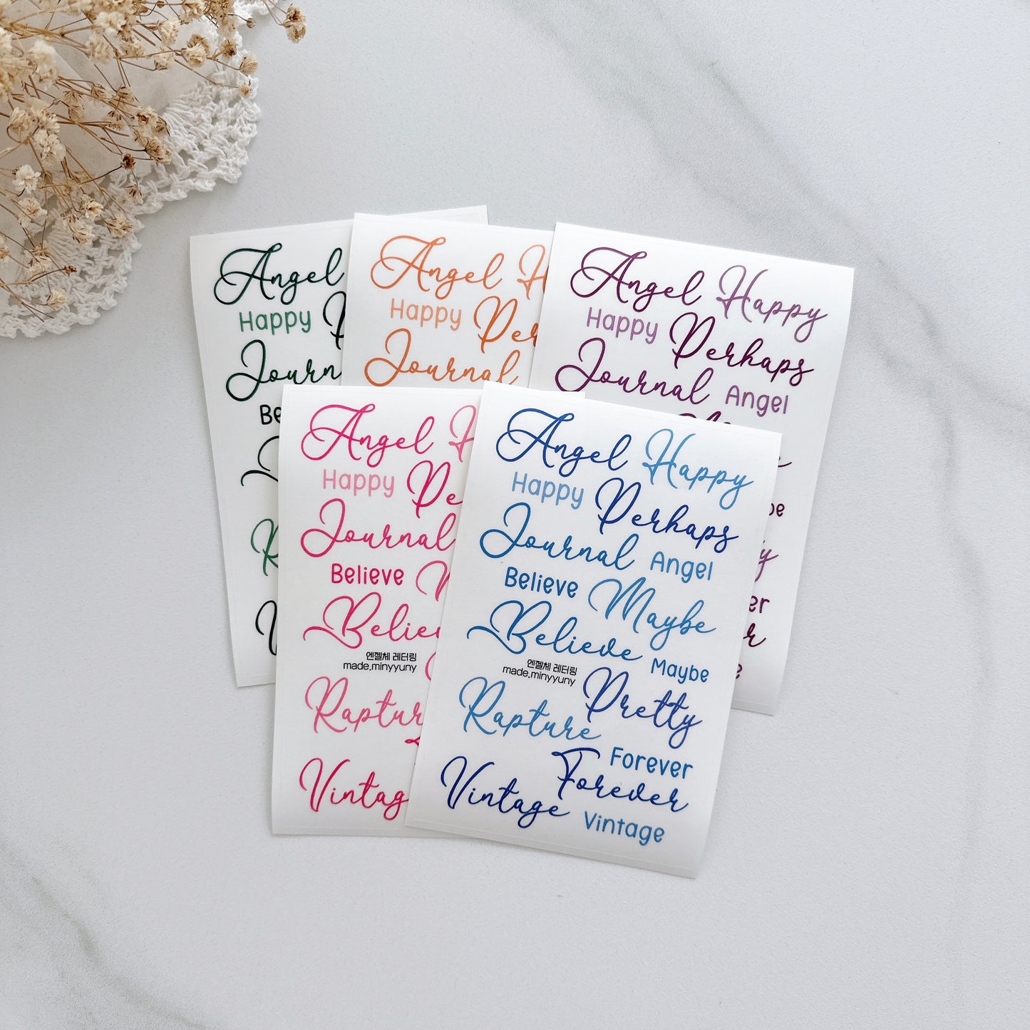 [MINYYUNY]  Angel Script Lettering Color
