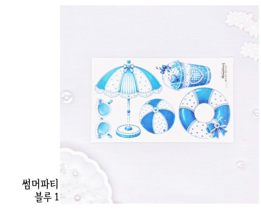 [DOA SHOP]  21-22. summer party blue sticker