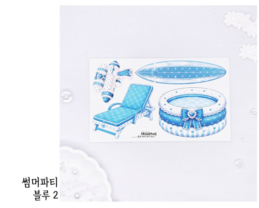 [DOA SHOP]  21-22. summer party blue sticker