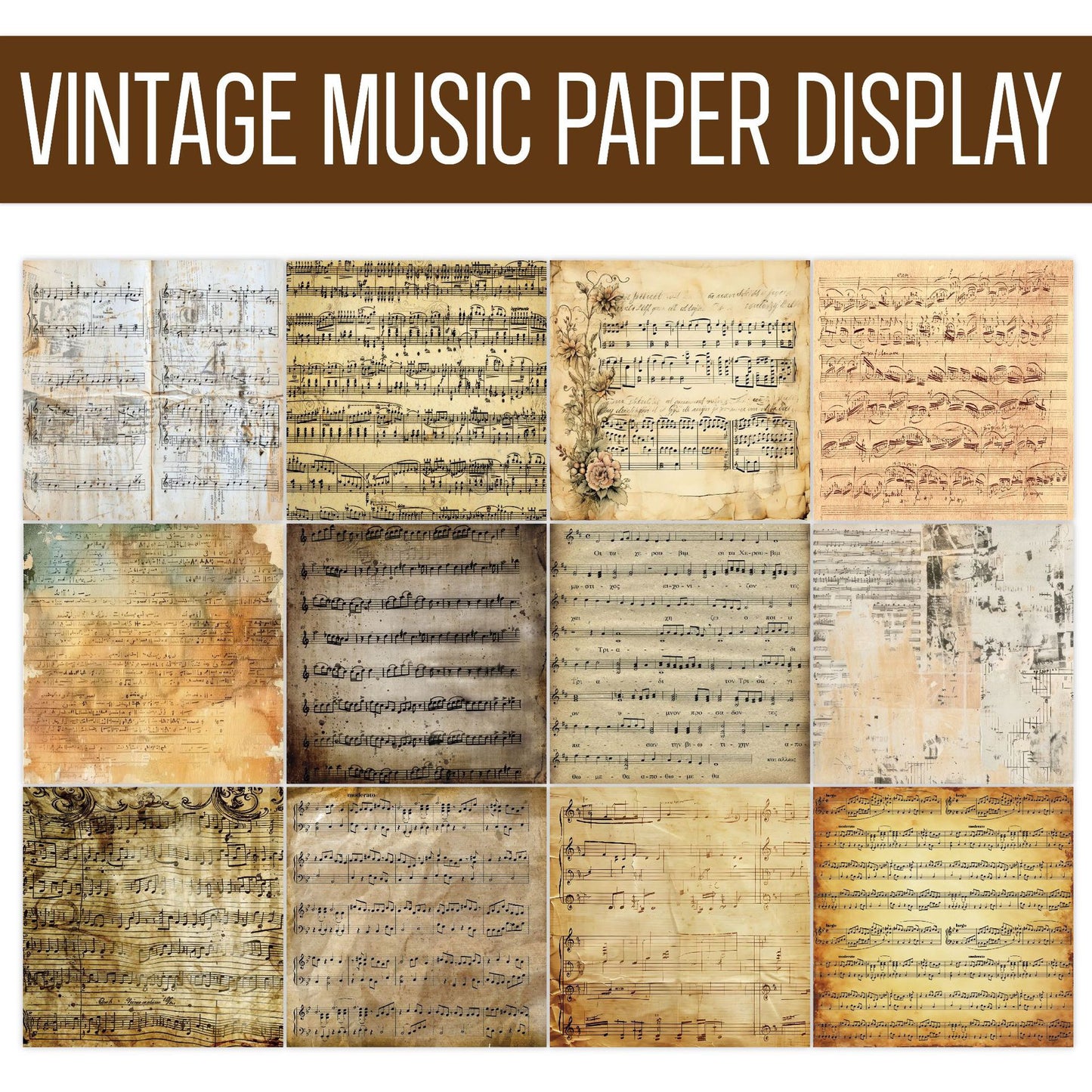正方形デザインペーパー Vintage Ver.
