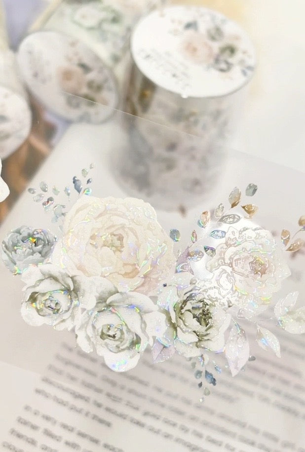 [GGAGGONG] Sage Green Floral PET Tape