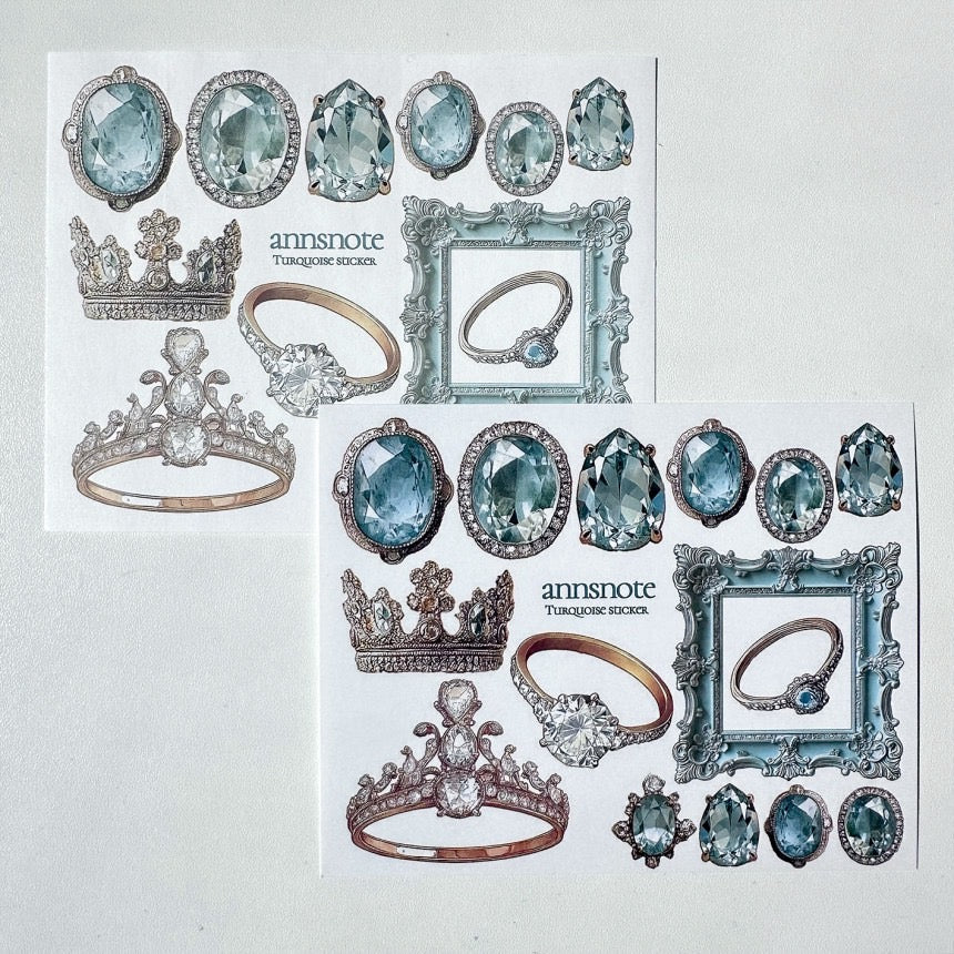 [Ann's NOTE]  Turquoise Jewel Sticker & Paper