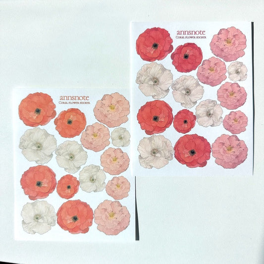 [Ann's NOTE]  Coral Flower Sticker & Paper