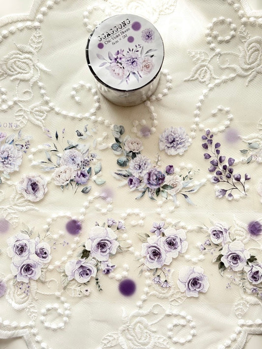 [GGAGGONG] Chic Violet Bloom PET Tape